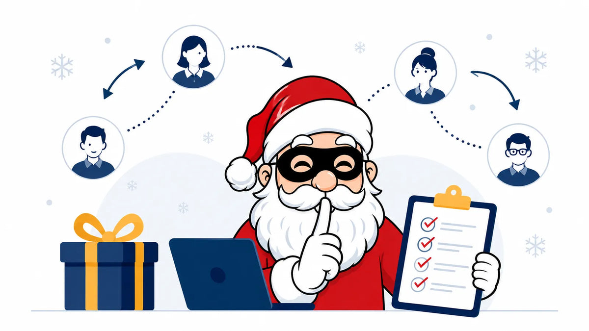 Règles du Secret Santa en entreprise avec collègues, cadeau et checklist