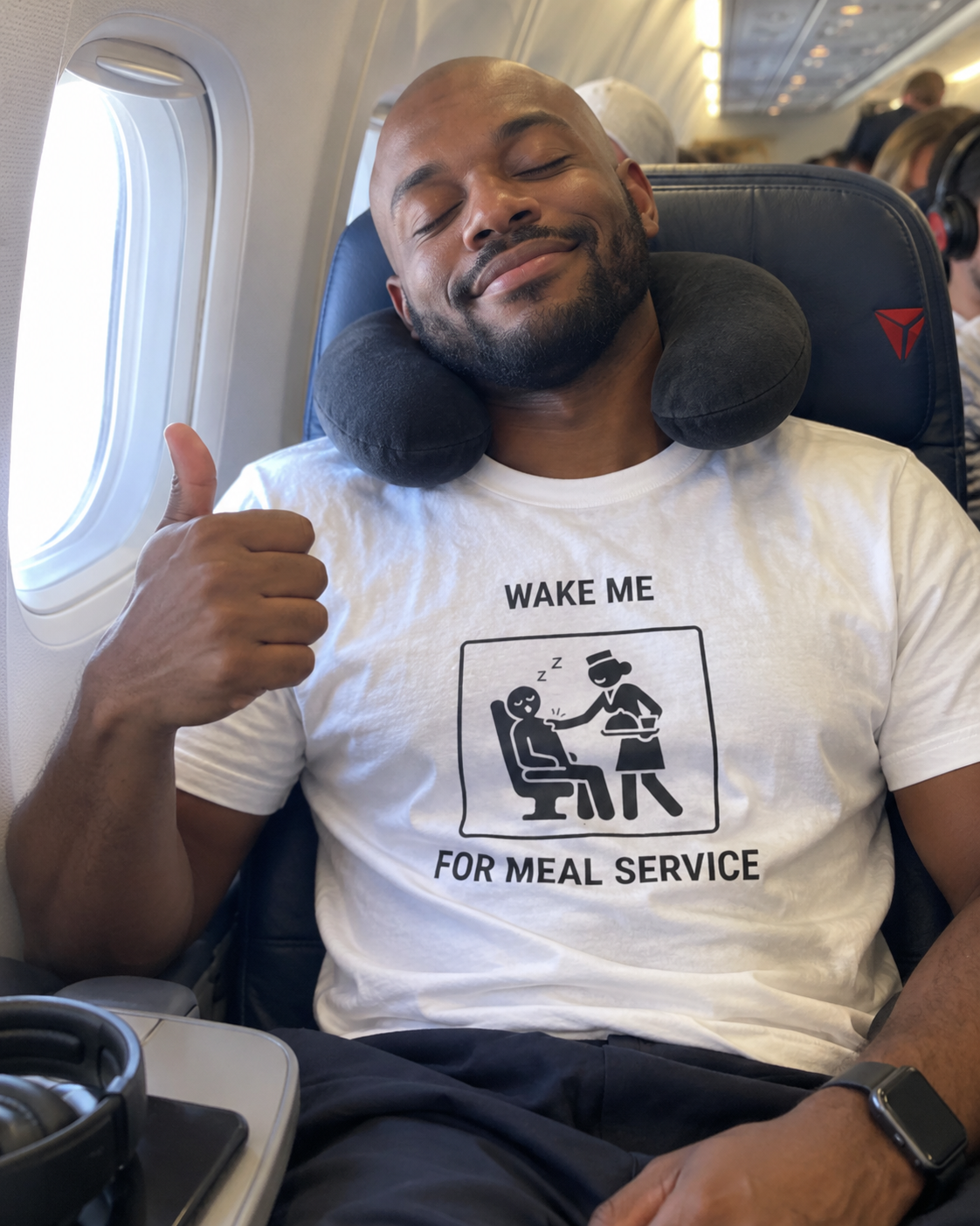 Wake Me for Meal Service - T-shirt drôle de voyage