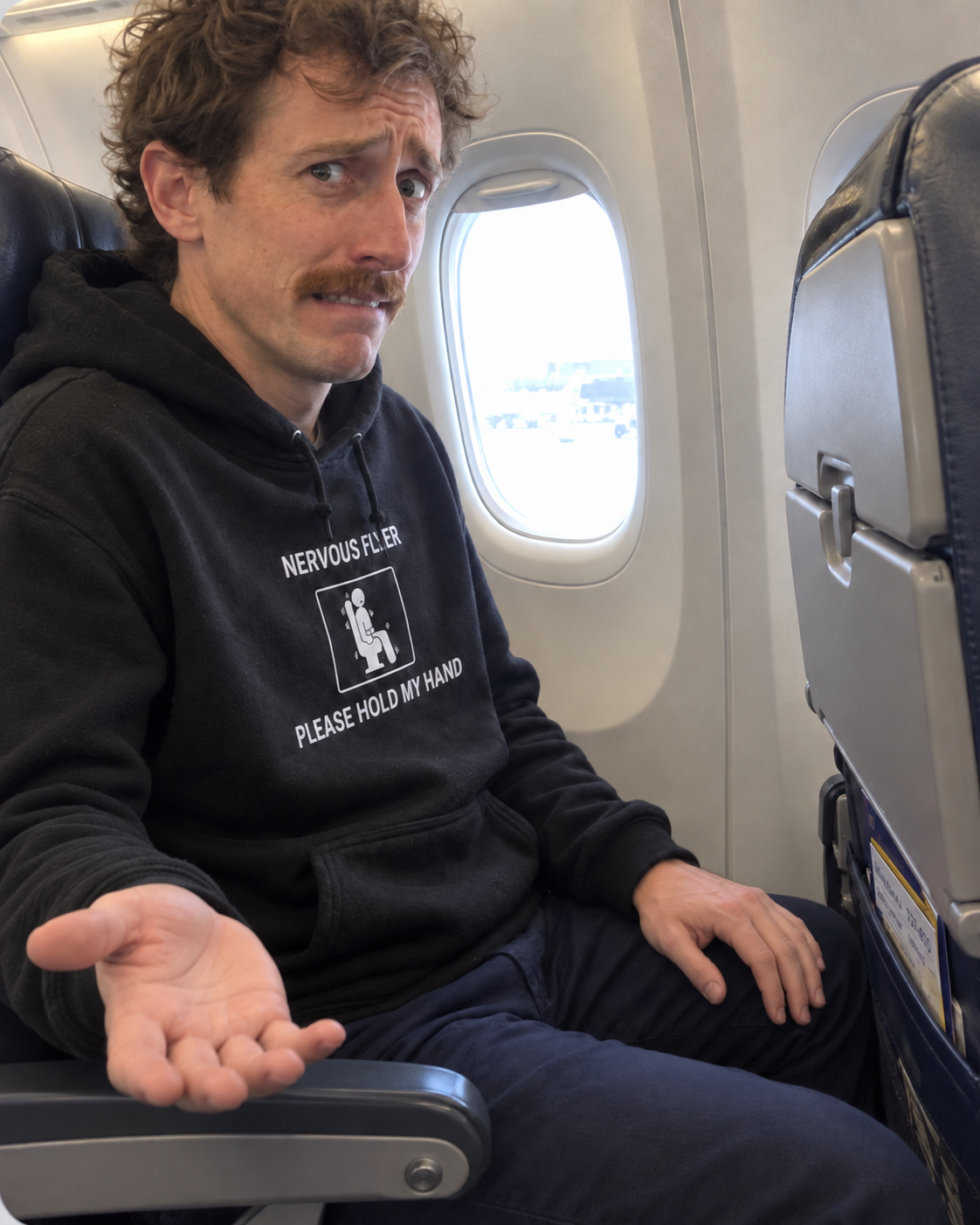 Nervous Flyer Please Hold My Hand - Hoodie drôle de voyage