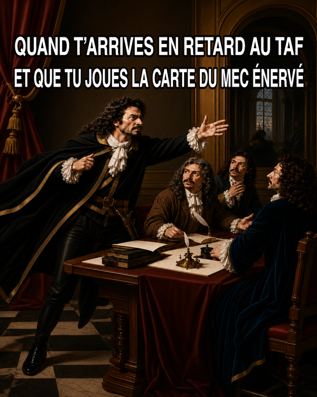 Quand t’arrives en retard au taf et que tu joues la carte du mec énervé - T-shirt drôle